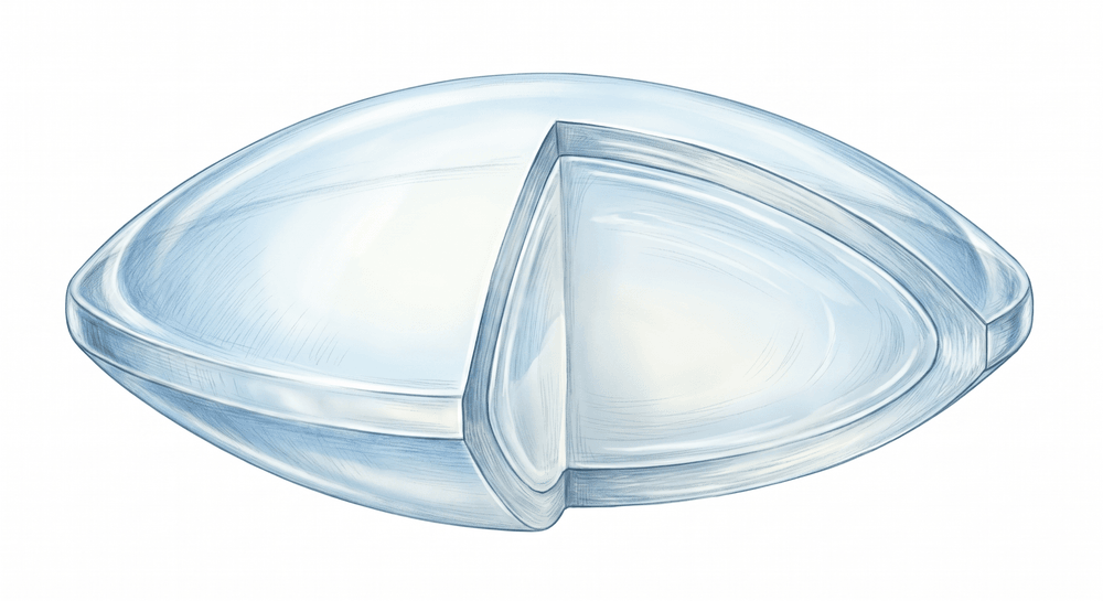 Illustration einer klaren, gesunden Augenlinse